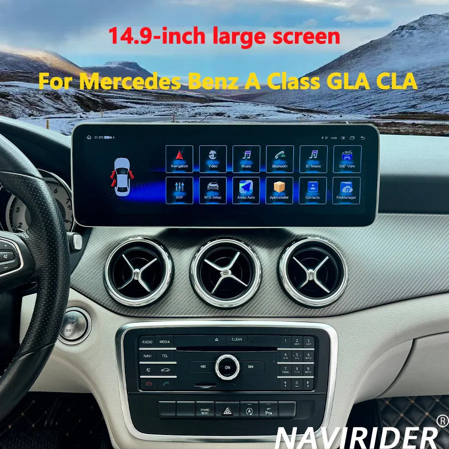 14.9inch Android 15 Carplay Car Radio For Mercedes Benz A Class GLA CLA 2013-2018 NTG 4.5  | AUTOKITSHOP