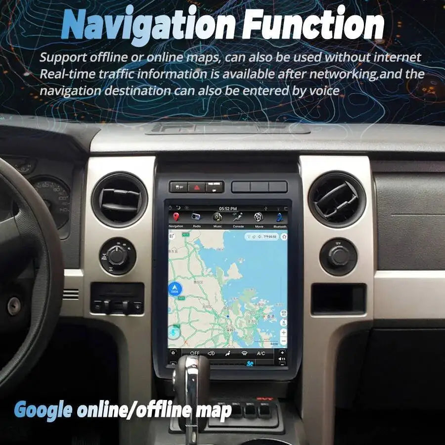 12.1'' NAVI Android 15 Radio Qled Screen Stereo For Ford F150 F-150 Raptor 2009-2012 Auto