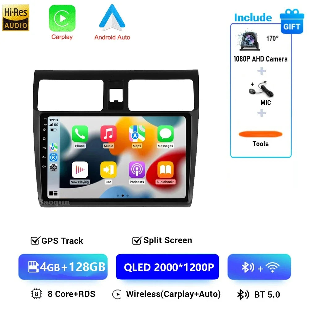 Android 16 For Suzuki Swift 3 2003 - 2010 Car Radio Multimedia Player Carplay and Android