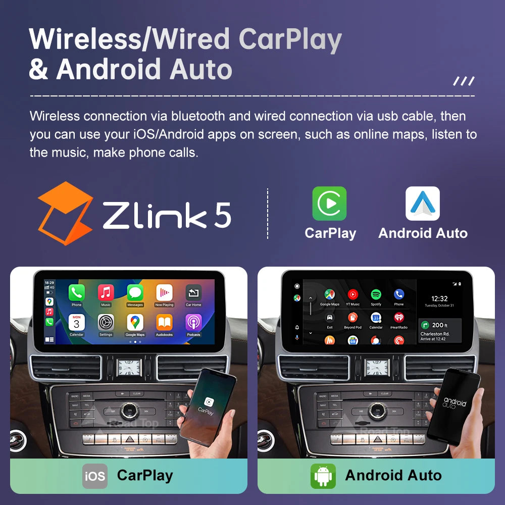 Road Top Android 13 Touch Screen Car Radio for Mercedes Benz GLE GLS 2016-2019 GPS Wifi LT