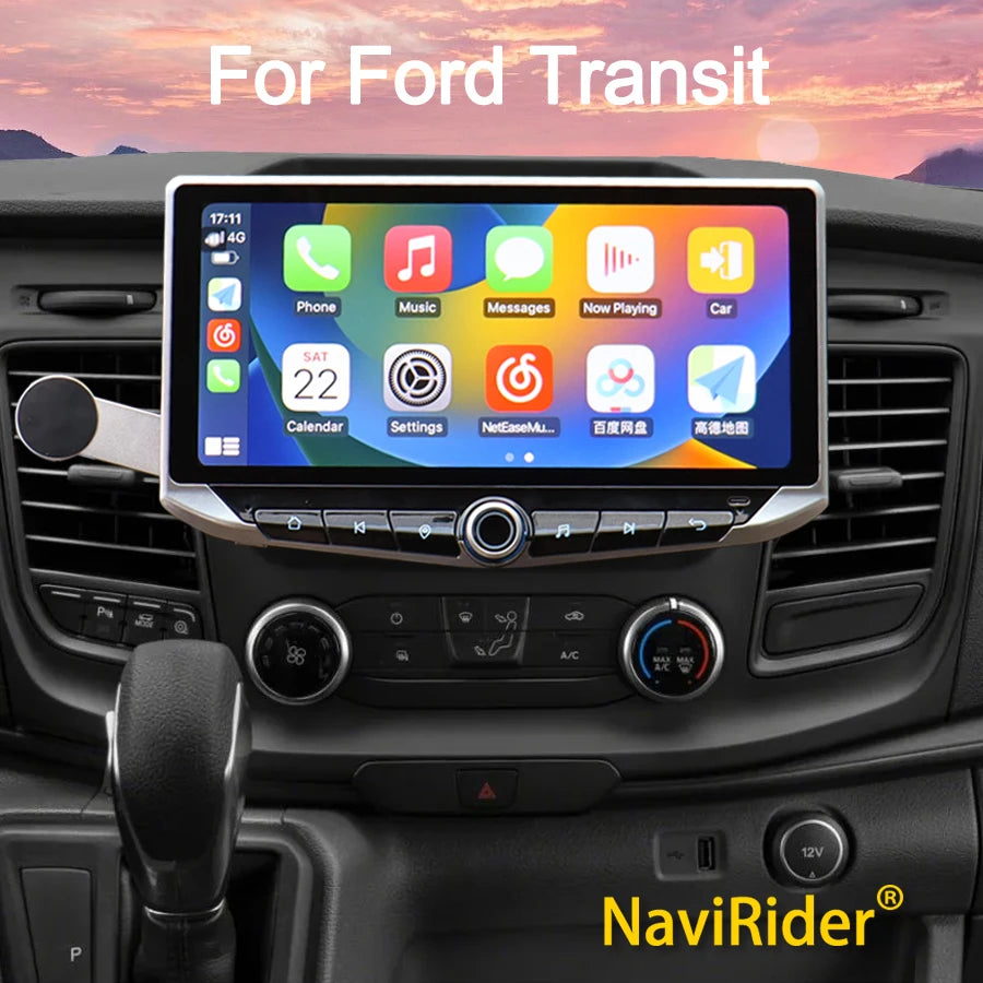10.88" Qled Screen Car Radio GPS Multimedia Video Player Android Auto For Ford Transit T25