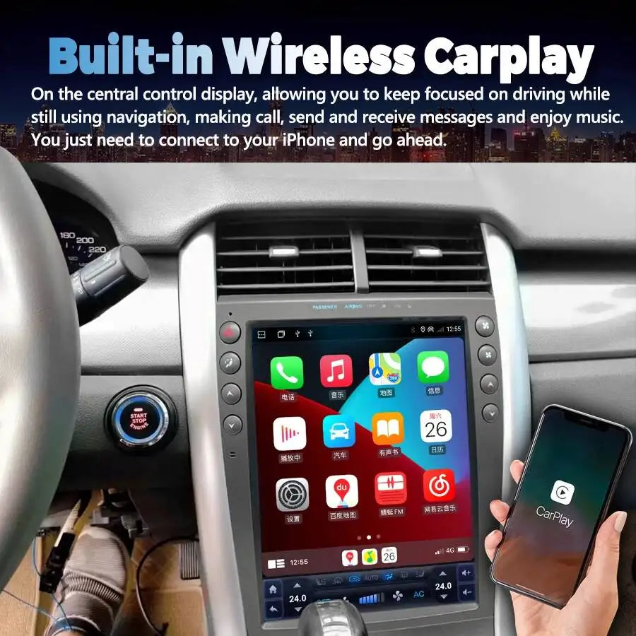 12Inch CarPlay Android Radio with 4G SIM for Ford EDGE 2007-2014 GPS Navigation Multimedia | AUTOKITSHOP
