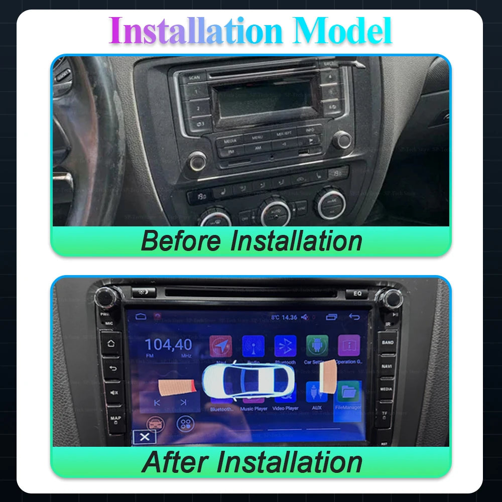 Android 16 For Vw Skoda Golf 5 6 Touran Passat B6 B7 Polo Car Radio Multimedia Wireless Ca | AUTOKITSHOP