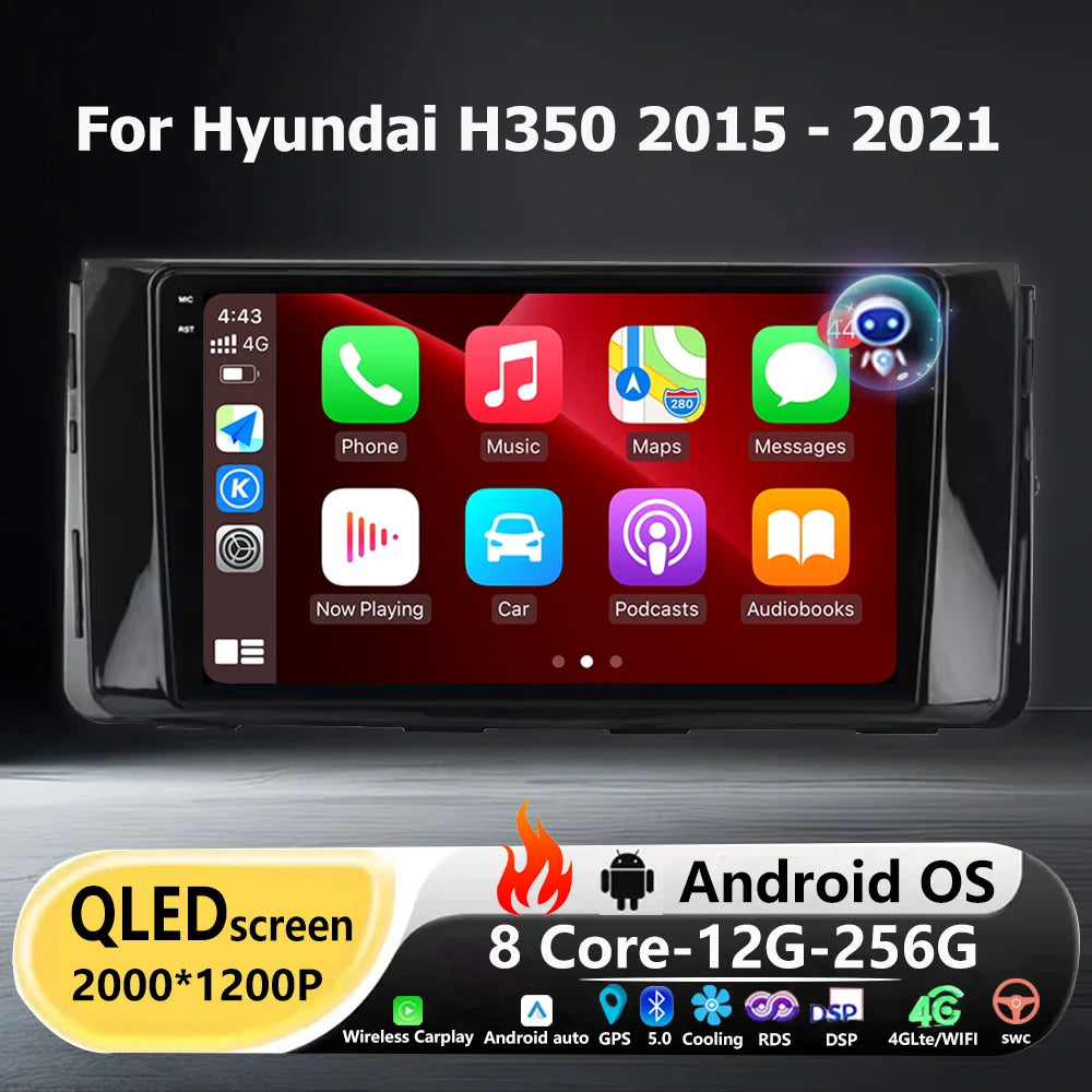 Android 16 Auto For Hyundai H350 2015 - 2021 Car Radio Multimedia Video Player GPS Navigat