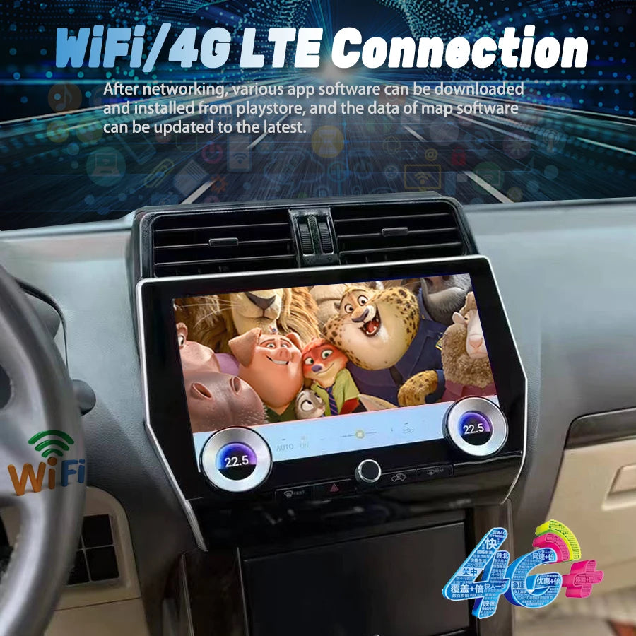 Autoradio GPS Radio Android Screen 11.6inch For Toyota Land Cruiser Prado 150 2010-2022 Ca
