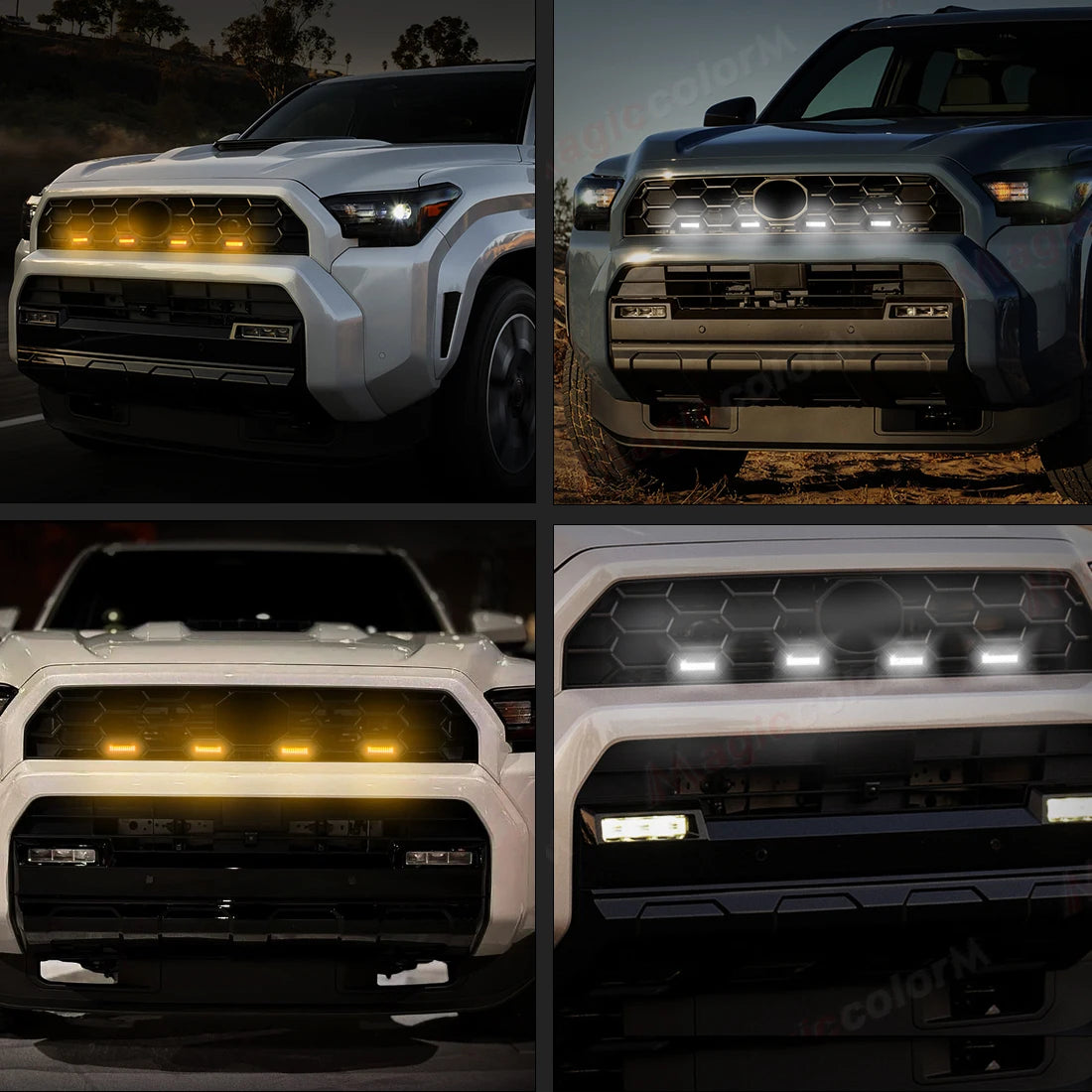 For Toyota 4Runner 4 Runner TRD Pro 2025 Car Grille Lights Front Grill LED DRL White Amber | AUTOKITSHOP