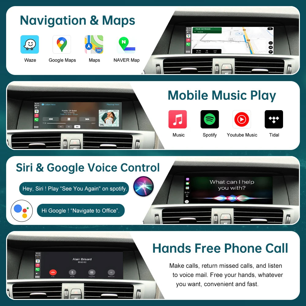 Road Top Wireless CarPlay for BMW CIC NBT EVO X3 F25 G01 X4 F26 2011-2020 with Android Aut