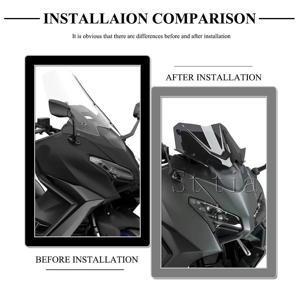 Motorcycle V-Tech Line Sport Windshield Windscreen Deflector Fairing Cover Fit for YAMAHA TMAX56 - Automotive LED Light