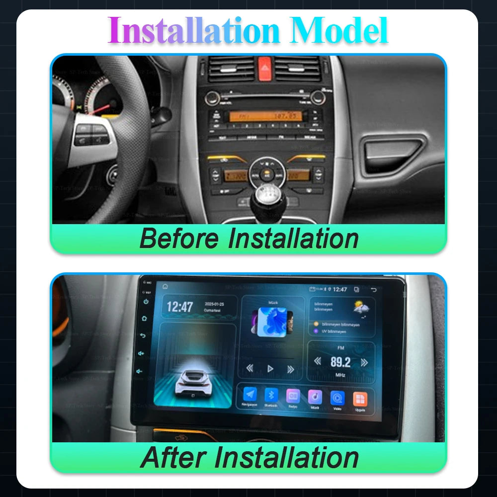 Car Radio For Toyota Auris E150 2006 2007 2008 2009 2010 2011 2012 Android 16 Multimedia V | AUTOKITSHOP