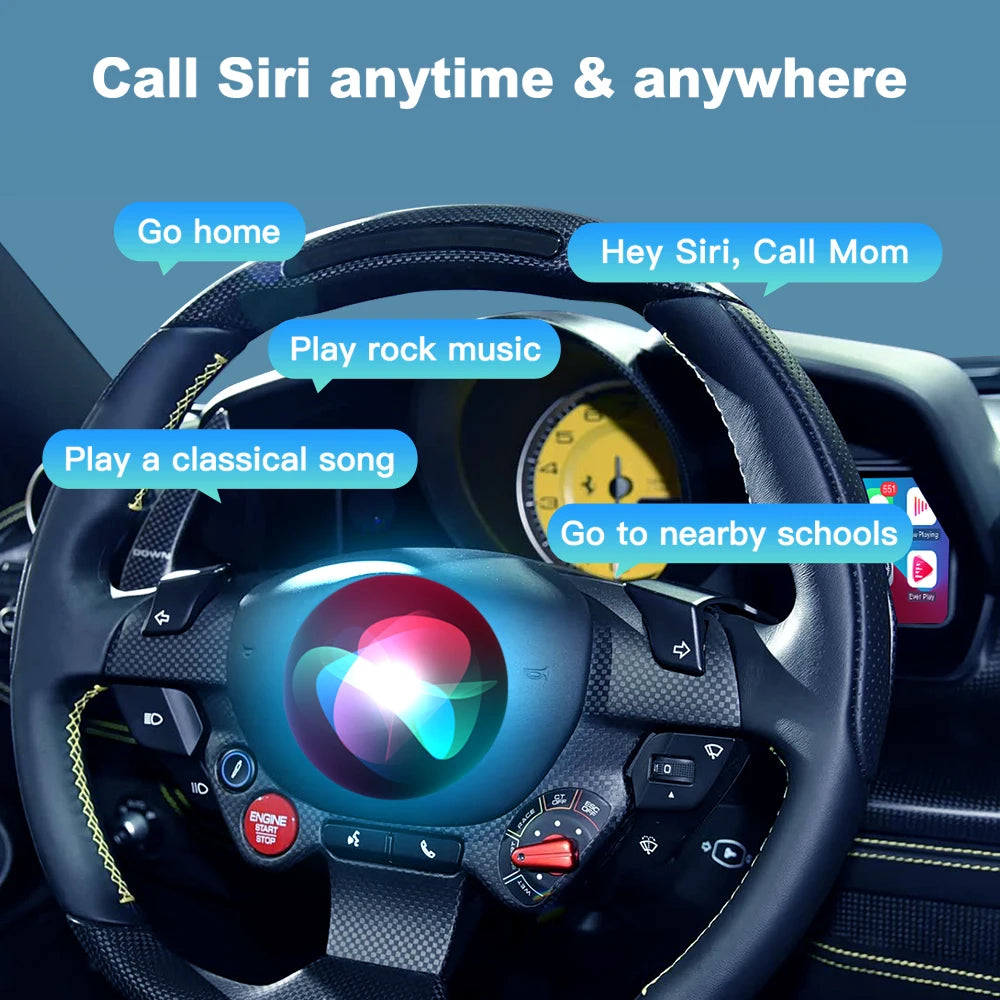Wireless CarPlay Android Auto Retrofit Interface for Ferrari 488/F12 - Mirroring USB Video Flash Play Support OEM Mic Ca