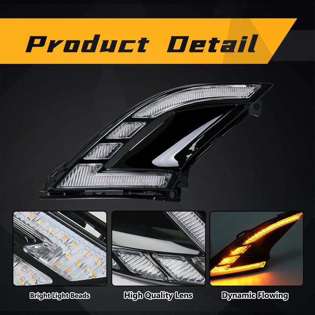 LED Daytime Running Lights For Honda Accord 2023 2024 White DRL Yellow Turn Signal Fog Lam | AUTOKITSHOP