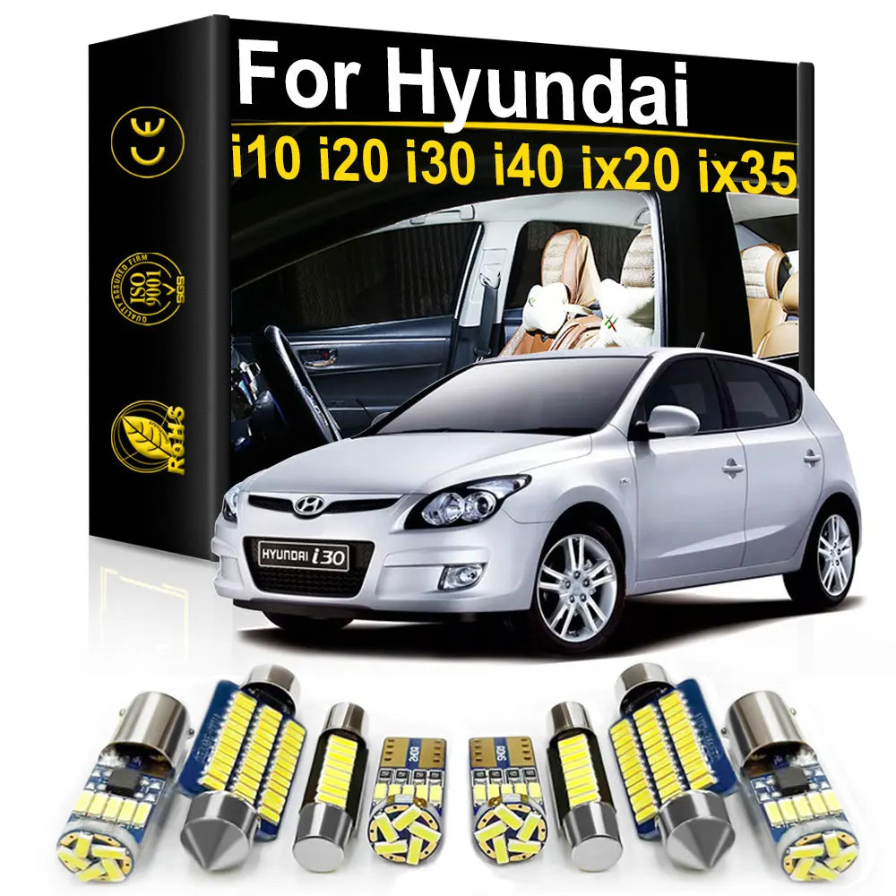 LED Interior Light Kit for Hyundai i10 i20 i30 i40 ix20 ix35 Tucson Santa Fe Santafe Accessories Car Interior LED Lig...