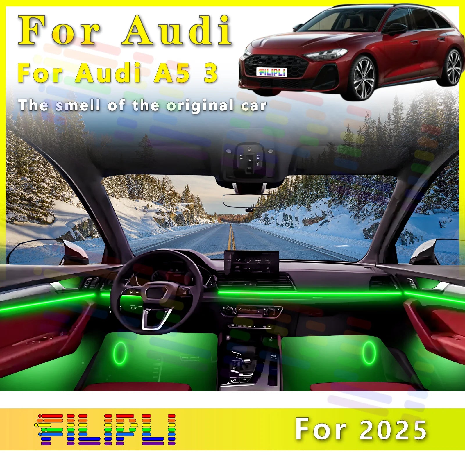 RGB - Ambient Light - for Audi - App Control - Car Interior Lighting | AUTOKITSHOP
