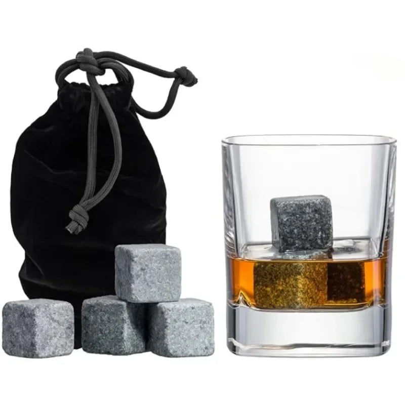 Natural Granite Whiskey Stones Sipping Ice Cube Whisky Stone Wine Rocks Cooler Wedding Gift Favo - Automotive LED Light