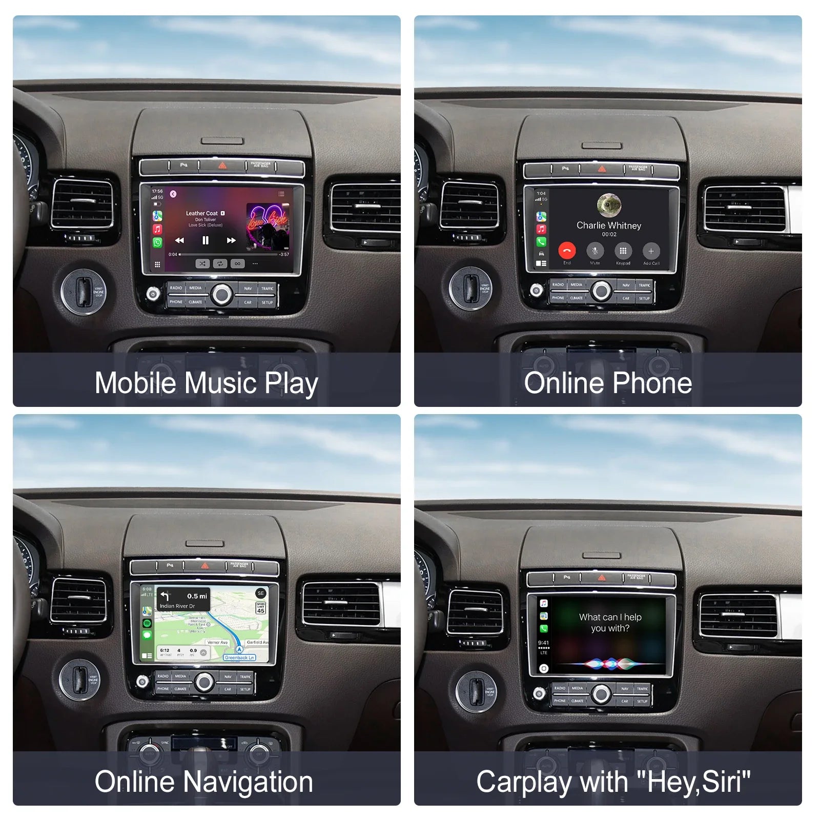 For Volkswagen Touareg With 8-inch Screen RNS850 2010-2018 Carplay Android Auto Mirroring