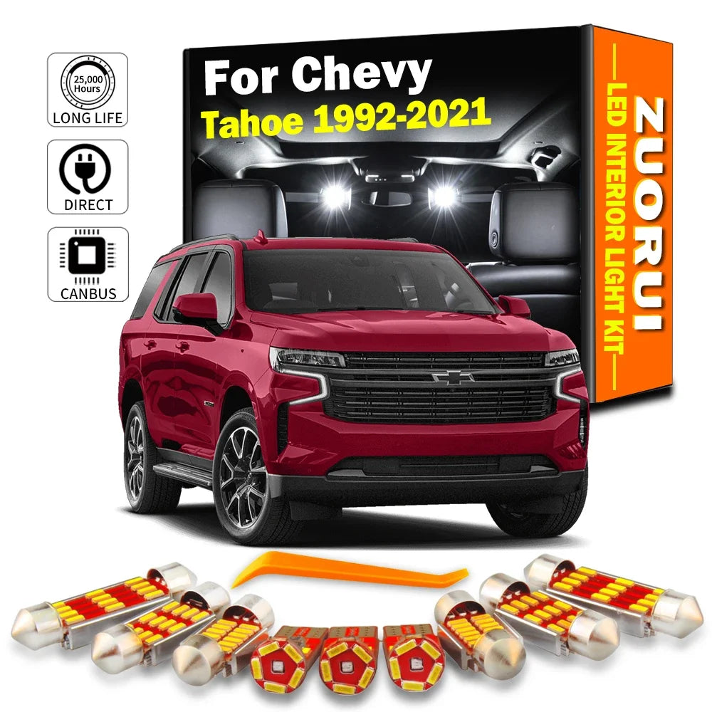LED Interior Light Kit for Chevrolet Chevy Tahoe 1992- 2011 - Canbus Dome Map Door Trunk Bulbs | AUTOKITSHOP