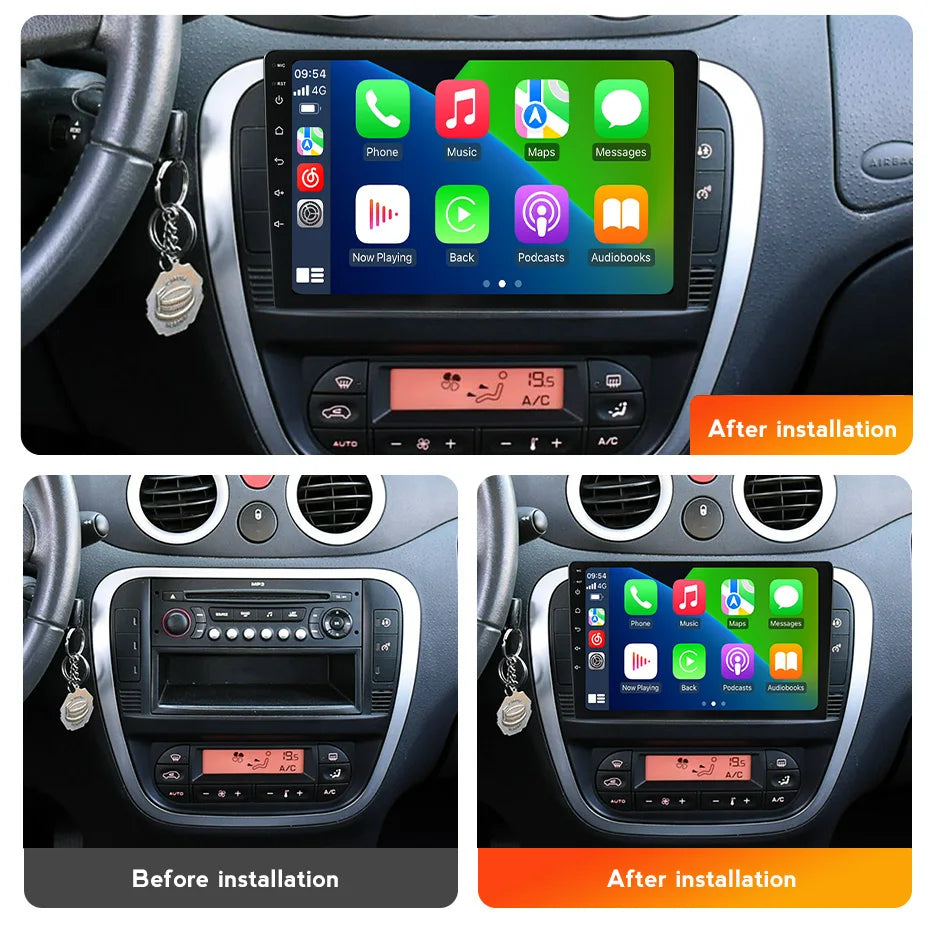 IPS touch screen 9 inch Car Radio For Citroen C2 C3 2001-2010 Wireless Carplay Android Aut