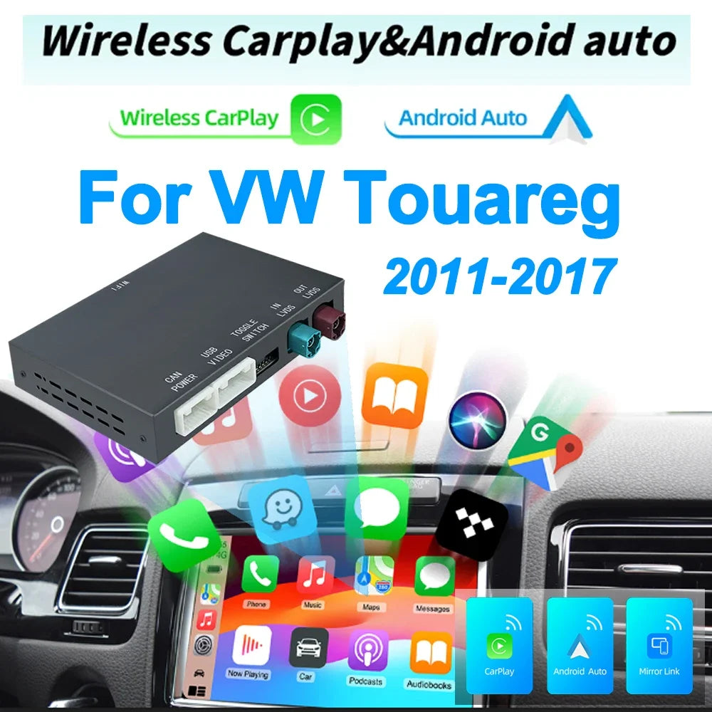 Wireless Carplay Android Auto car module for Volkswagen Touaregwith 8inch 2011-2017 suppor