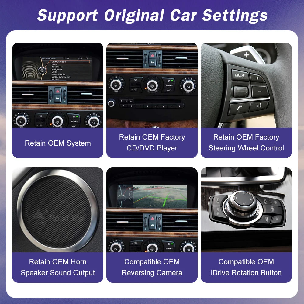 Wireless CarPlay Android Auto Car Multimedia Touch Screen For BMW 5 Series E60 E61 CCC/CIC | AUTOKITSHOP