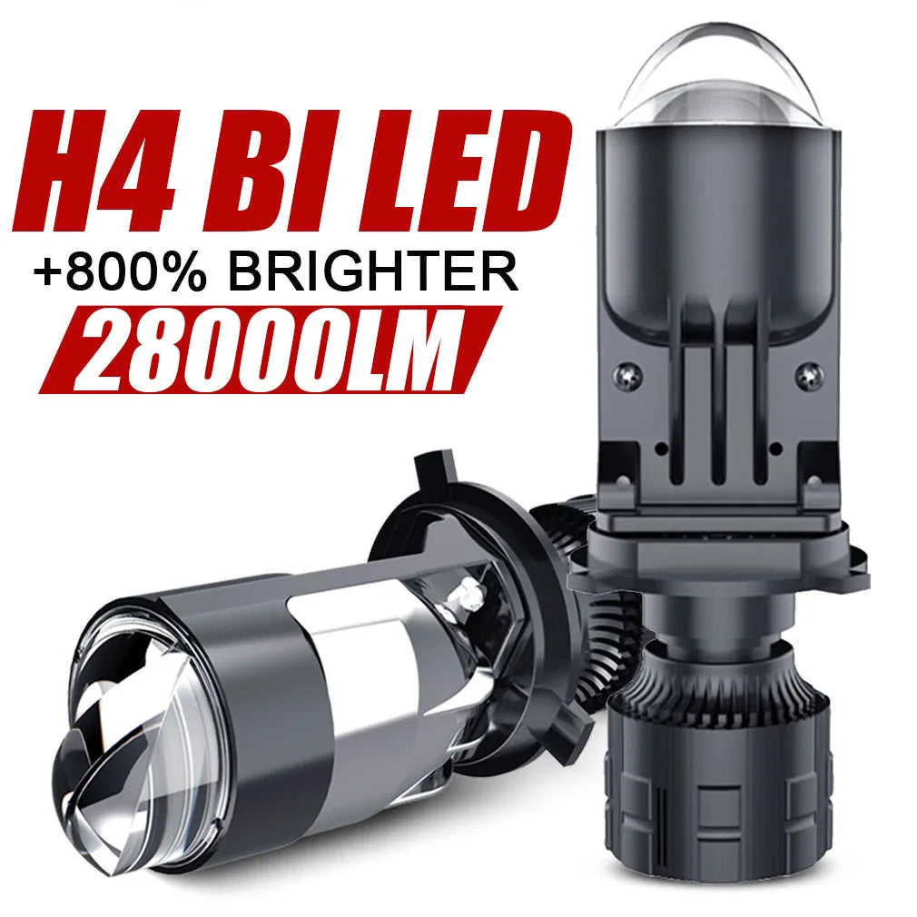 H4 Bi LED Projector Lens 28000LM 160W Car Headlight Bulbs H4 9003 Hi/Lo Beam Projector Len