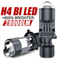 H4 Bi LED Projector Lens 28000LM 160W Car Headlight Bulbs H4 9003 Hi/Lo Beam Projector Len