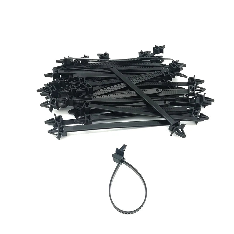50pcs/lot Car Loom Fastener Mount Clip Releasable Tie Wrap Cable Fastening Zip Strap