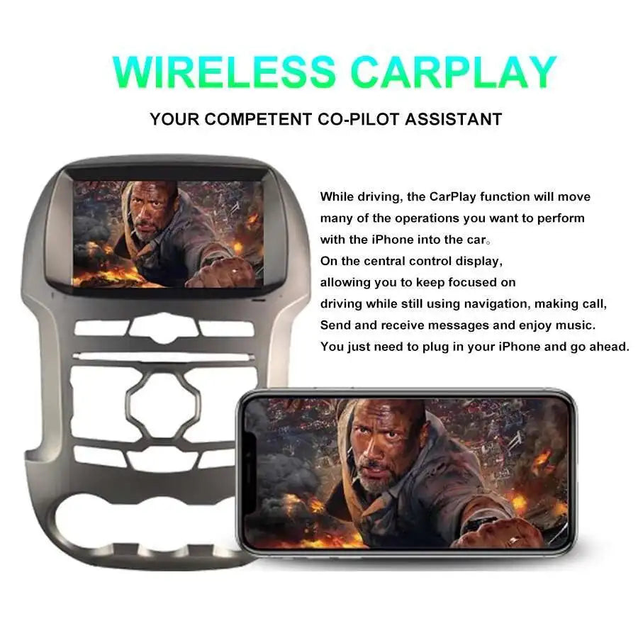 9INCH Car Multimedia Player Android 14 4G Lte Gps For Ford Ranger 2014 2015 F250 Navigatio