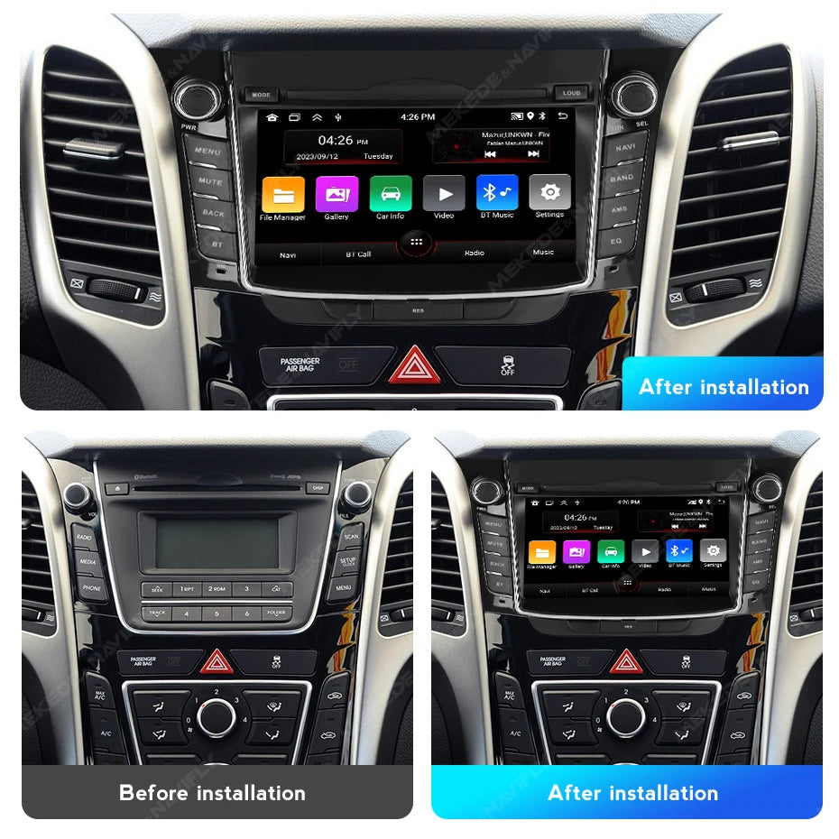 For Hyundai I30 Elantra GT 2012-2017 Android 15 IPS Screen Car Radio Carplay GPS Central M