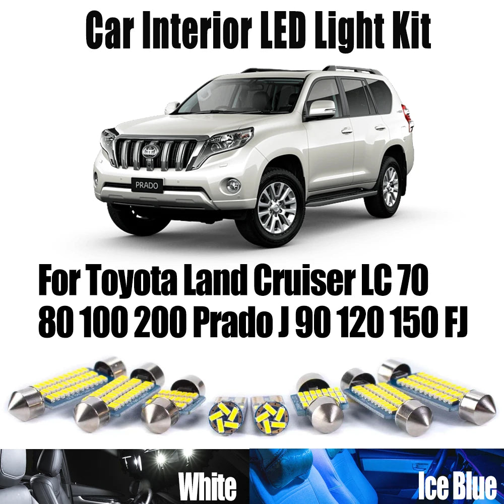 LED Interior Light Kit for Toyota Land Cruiser LC 70 80 100 200 Prado J 90 120 150 FJ - Canbus Error-Free Bulbs | AUT...