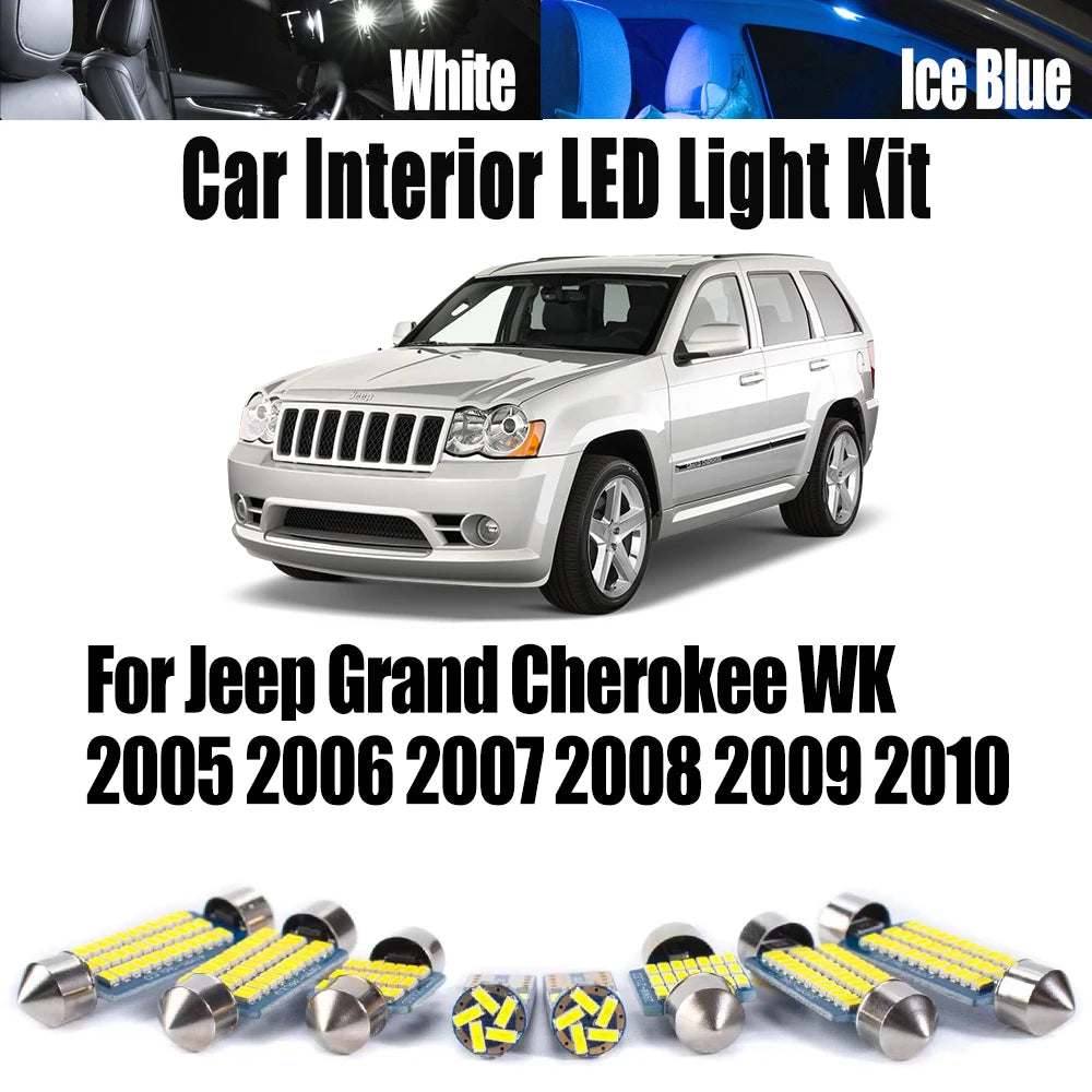 13-Piece LED Interior Light Kit for Jeep Grand Cherokee WK - Canbus Error-Free Bulbs | AUTOKITSHOP