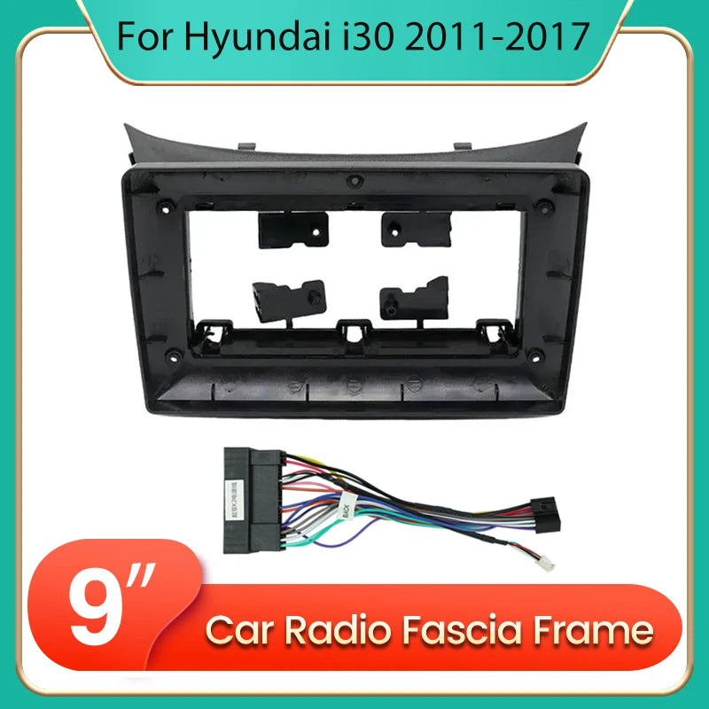 9inch Car Radio Fascia Frame for Hyundai I30 2011-2017 Android 2 Din Stereo Plastic Adapte | AUTOKITSHOP