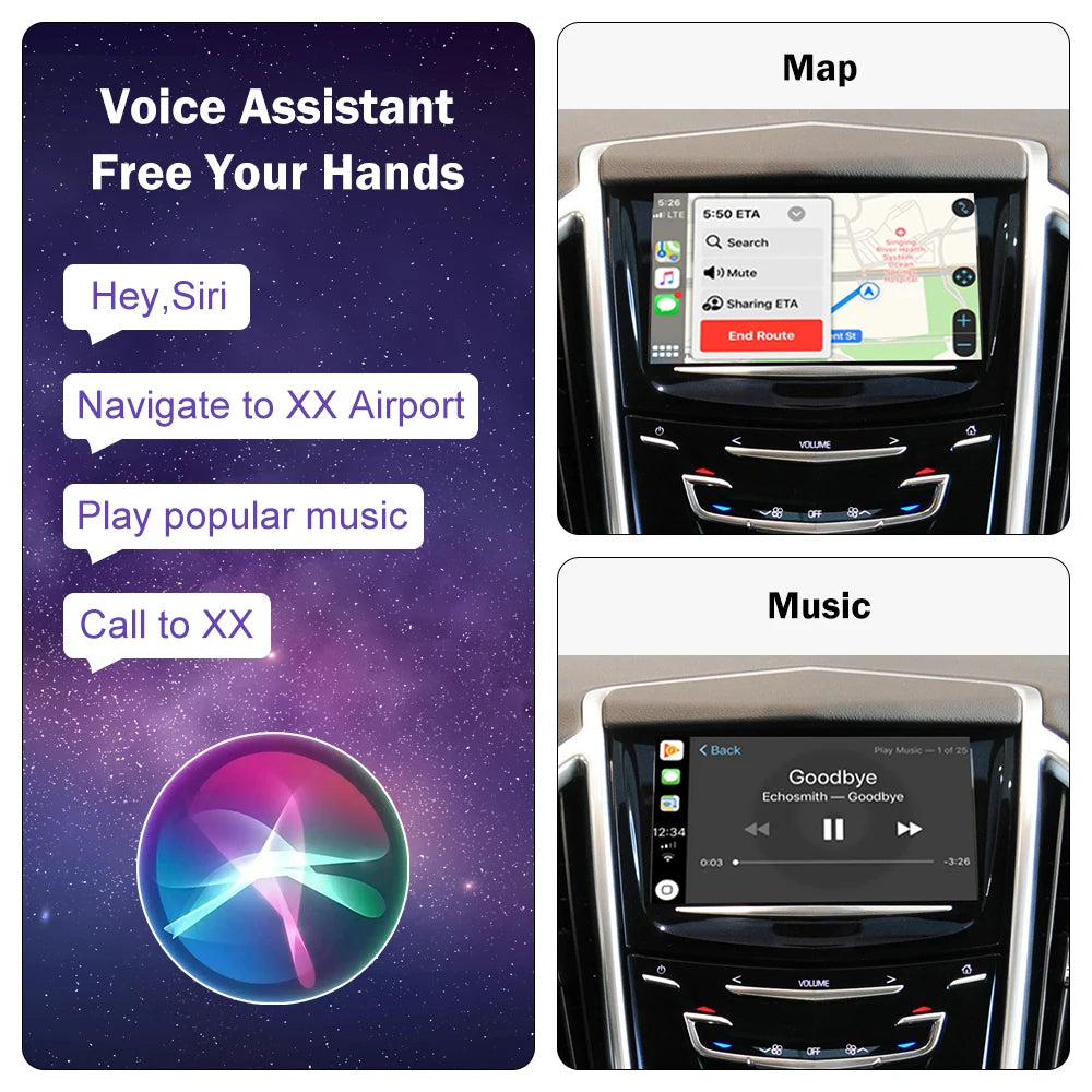 Wireless Carplay for Cadillac SRX 2013-2017 8" LCD screen,Support Android Auto Mirror Link | AUTOKITSHOP
