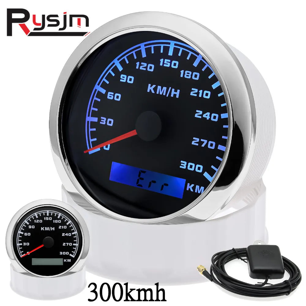 HD 7 Color Backlight Waterproof 300KM/H 85MM GPS Speedometer Gauge Universal Boat Car Odometer S - Automotive LED Light
