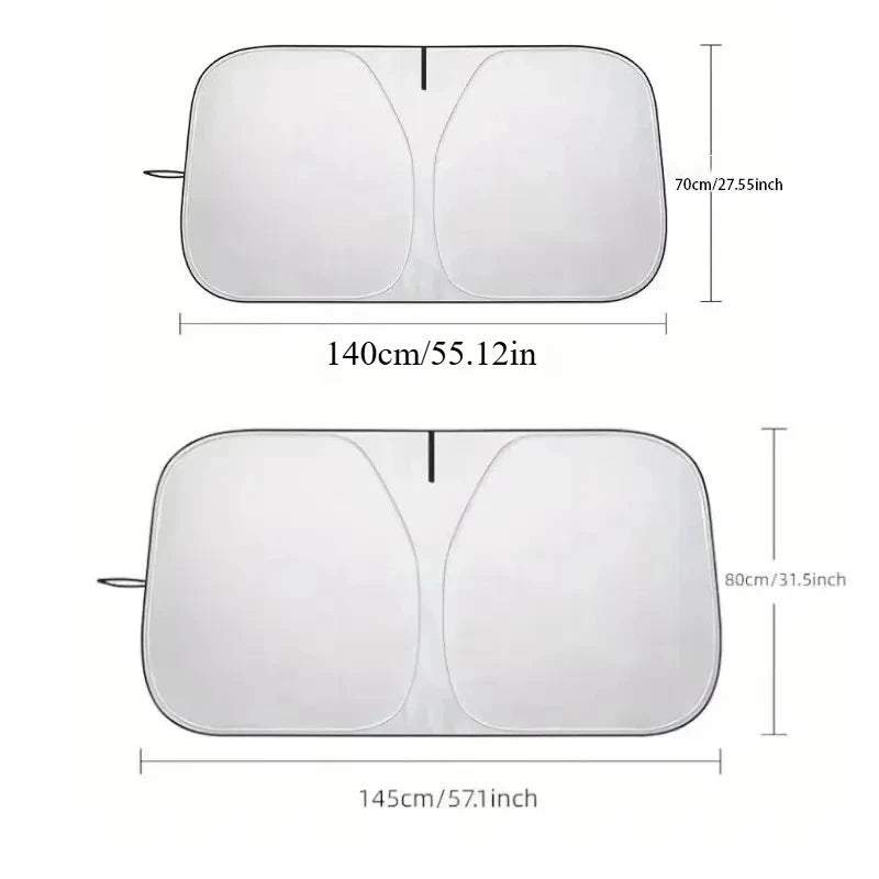 Folding Windscreen Visor Car Front Window Sunshade Cover Sun Shade Windshield New Summer Auto UV - Automotive LED Light
