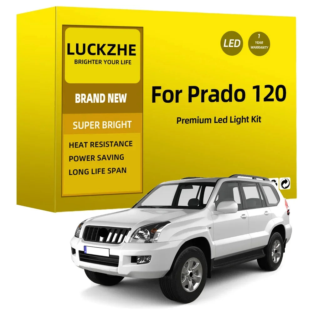 17-Piece LED Interior Light Kit for Toyota Prado 120 2002-2009 - Canbus Dome Map Door Trunk Bulbs | AUTOKITSHOP