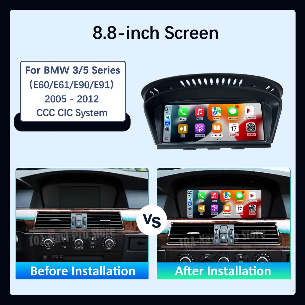 8.8 '' Car Video Multimedia Player Android 16 BT for BMW 3/5 Series E60 E61 E90 E91 E92 E9