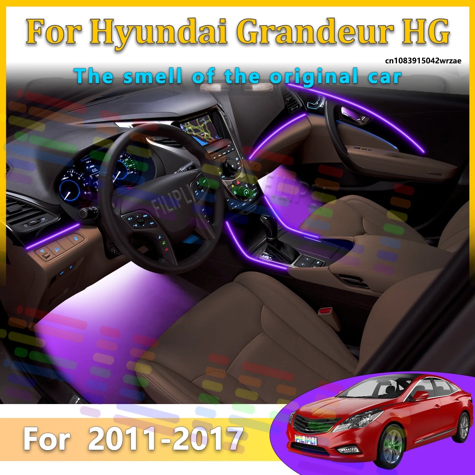 64 RGB - Neon Strip - for Hyundai - App Control - Car Interior Lighting | AUTOKITSHOP