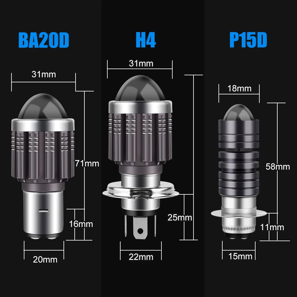 CSP 10000Lm H4 LED Moto H6 BA20D P15D LED Moto Motorcycle Headlight Bulbs Lens Yellow Hi L