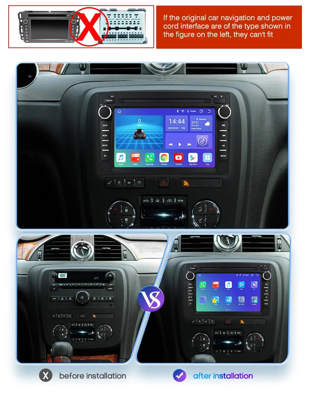 Android 12 Car Radio GPS for Chevrolet Silverado Tahoe Monte GMC Yukon 3 Denali Acadia Mul
