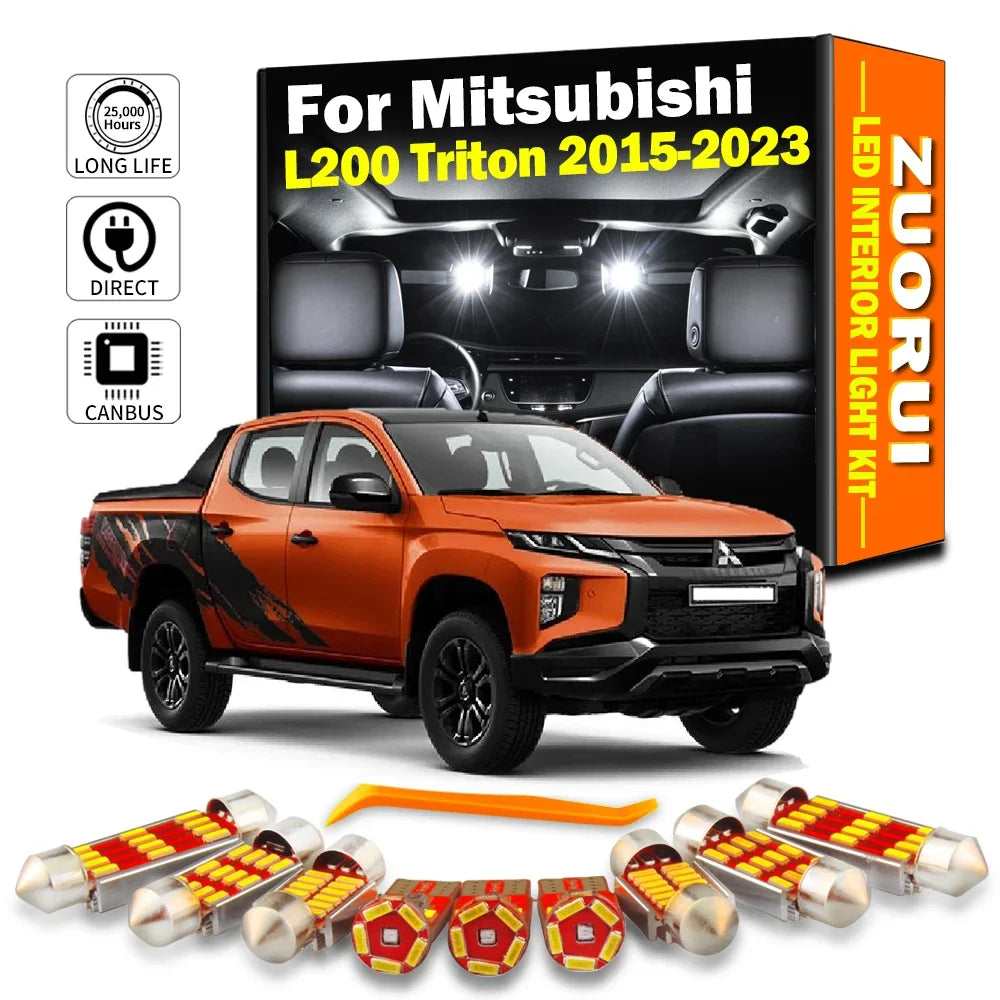 11-Piece LED Interior Light Kit for Mitsubishi L200 Triton Strada Sportero - Canbus Error-Free Bulbs | AUTOKITSHOP
