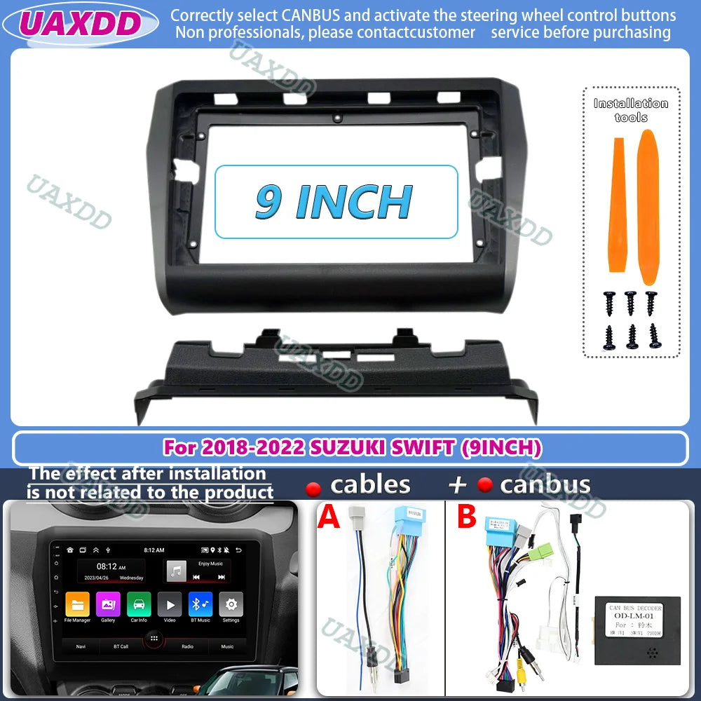 Double Din 9 Inch Car Radio Installation DVD GPS Mp5 Plastic Fascia Panel Frame For 2018-2
