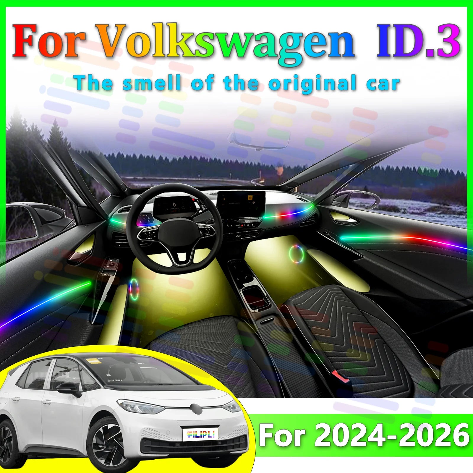 RGB - Ambient Light - for VW ID3 2024-2026 - App Control - Car Interior Lighting | AUTOKITSHOP