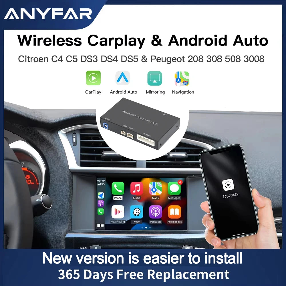 For Peugeot Citroën SMEG MRN 2013-2018 C4 C5 DS4 DS3 308 508 208 3008 Wireless Carplay Box