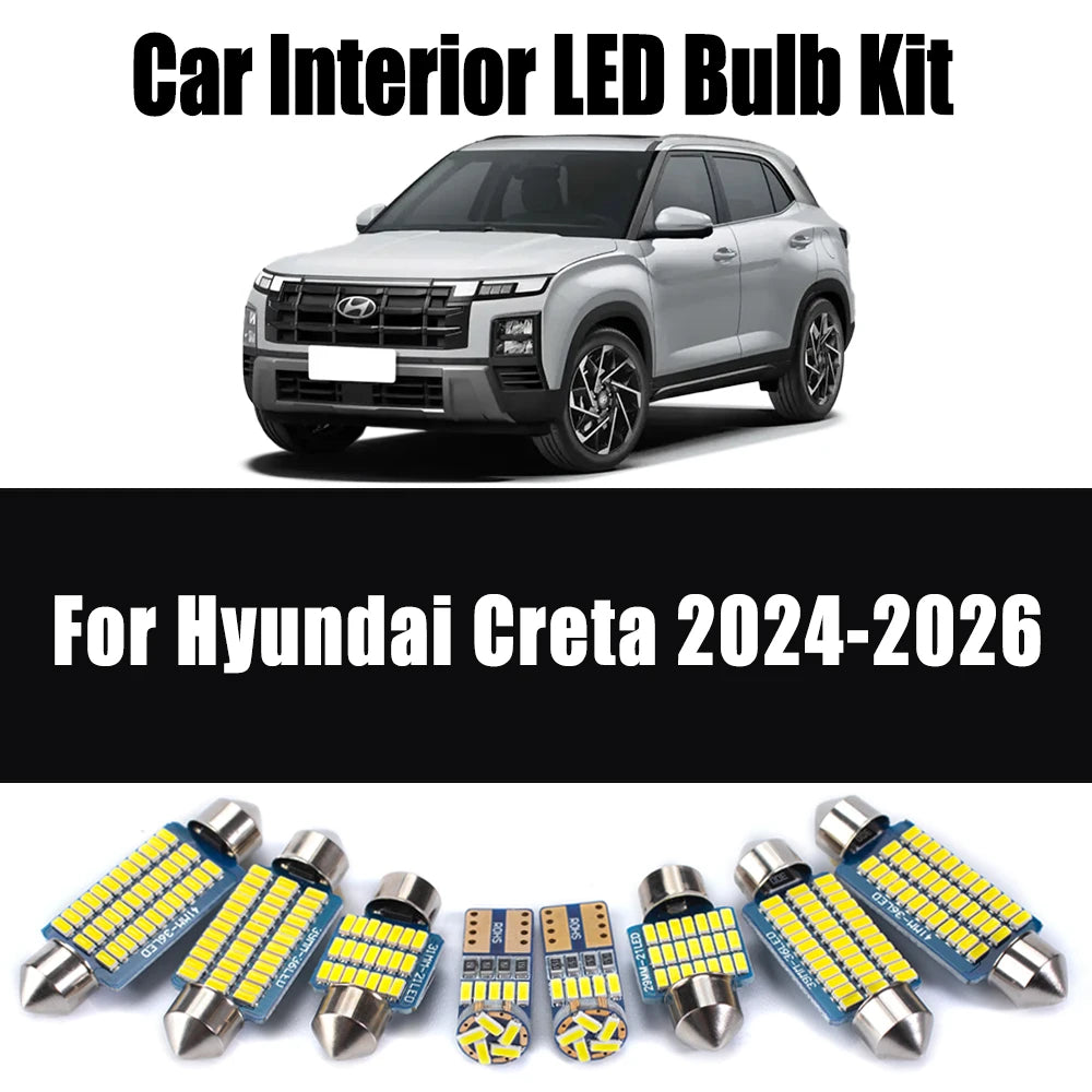 11-Piece LED Interior Light Kit for New Hyundai Creta - Canbus Error-Free Bulbs | AUTOKITSHOP