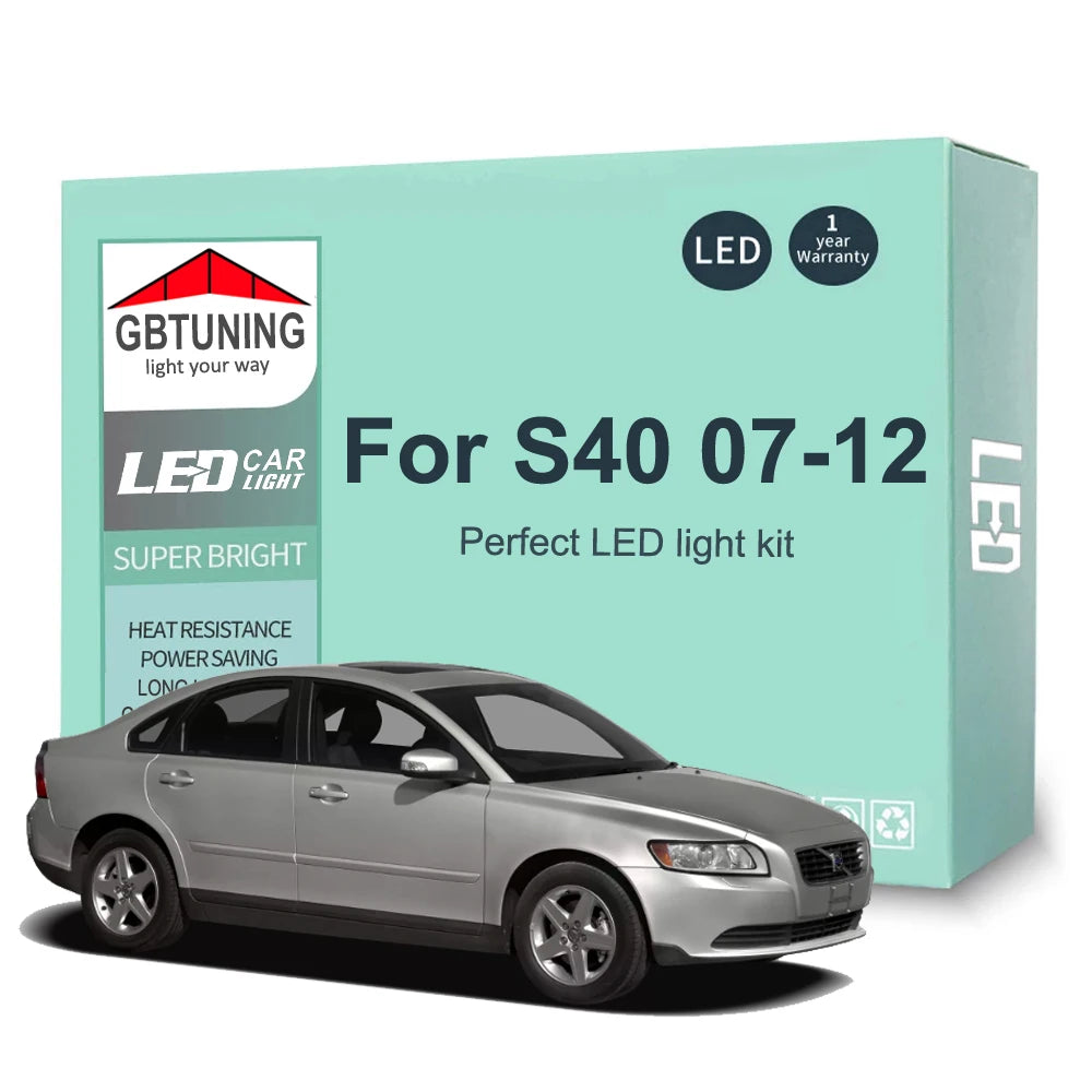 17-Piece LED Interior Light Kit for Volvo S40 2 II MK2 2007-2012 - Canbus Dome Map Door Trunk Bulbs | AUTOKITSHOP
