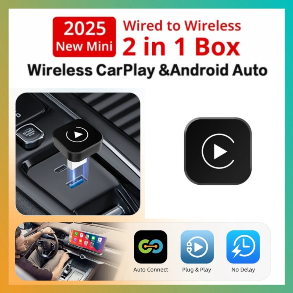 2in1 Wireless CarPlay Dongle Wireless Android Auto Adapter AI Smart Box Car Intelligent Sy | AUTOKITSHOP