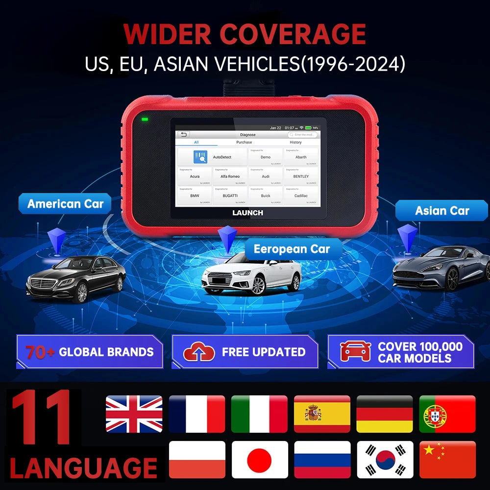 LAUNCH X431 CRP129X V2.0 OBD2 Scanner Automotive 4 System Diagnostic Tools OBD Code Reader | AUTOKITSHOP