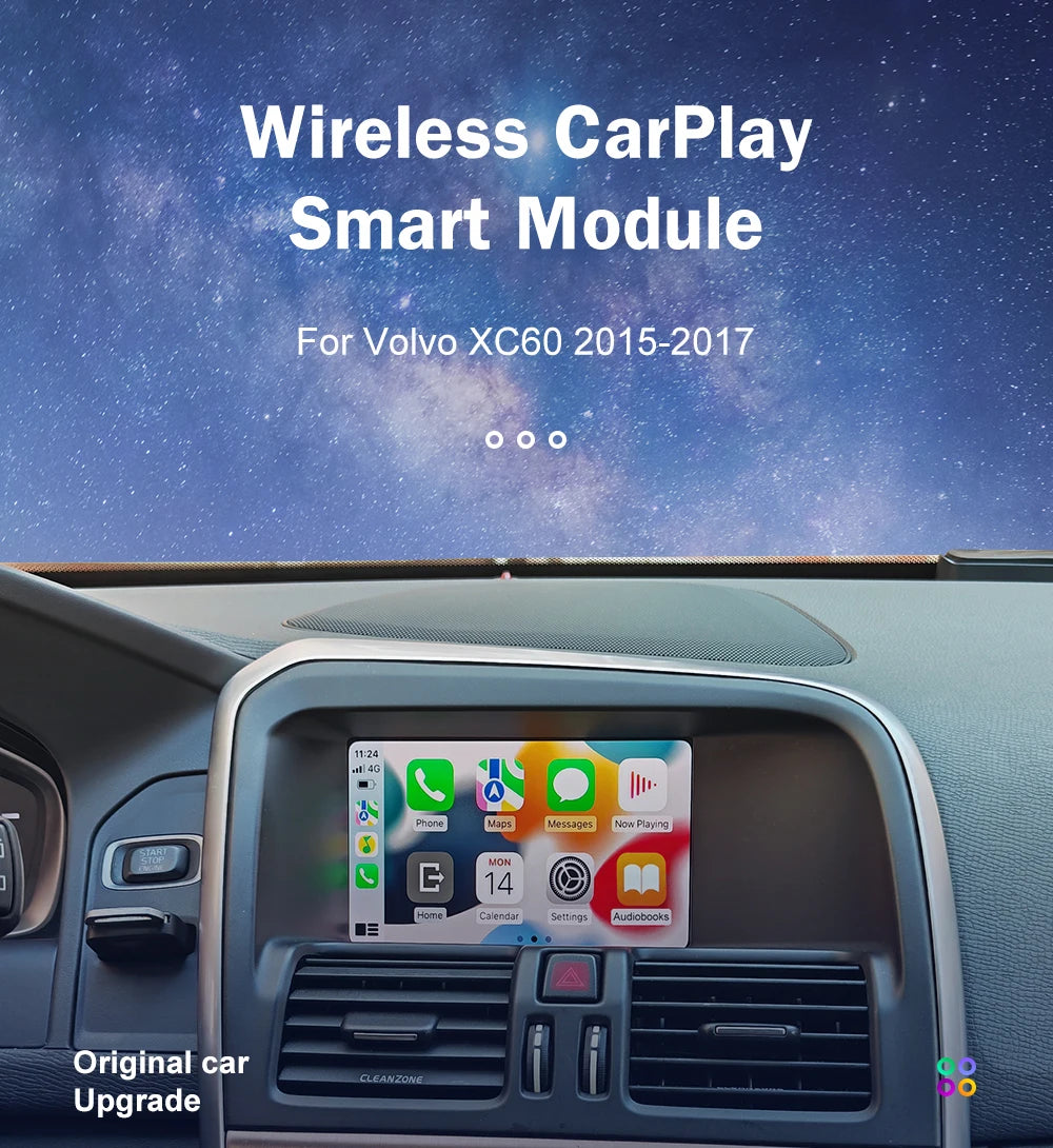 AUTOABC Wireless/Wired Carplay Android Auto For Volvo V40 V60 V70 S60 S80 XV60 D2 5.8 Modu