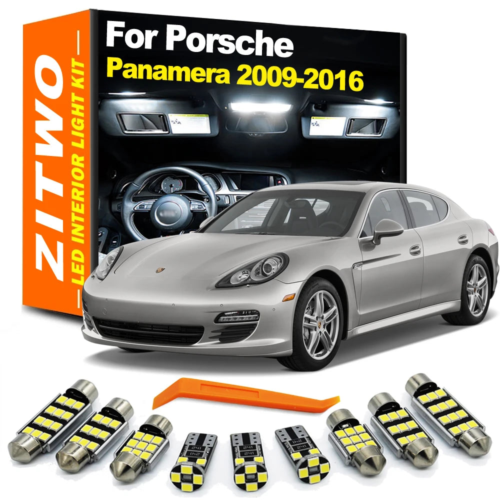 ZITWO 24Pcs Canbus LED Bulb Interior Reading Door Foot Trunk Light Kit For Porsche Panamera 970 2009- 2012 2013 2014 2015 2016