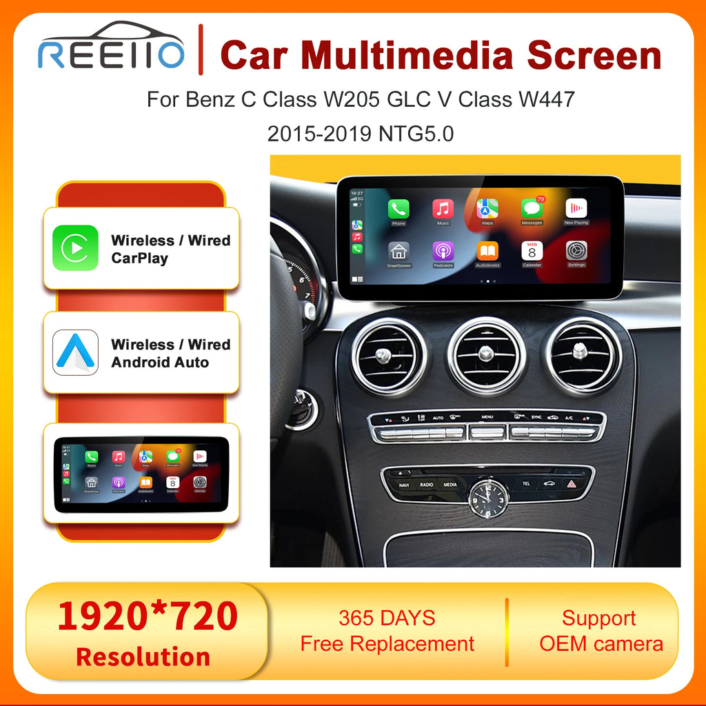 Wireless Carplay/Android Auto 12.3'' Touch screen Multimedia for Mercedes Benz NTG5.0 A B